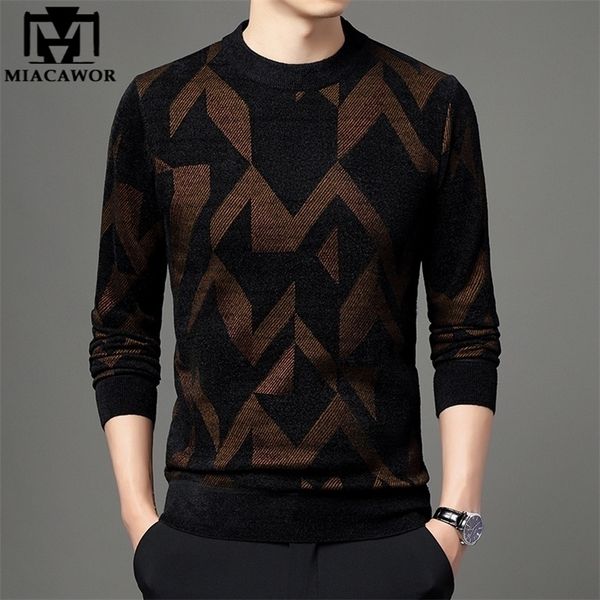 

men's sweaters fashion print men sweater woolen pullover o-neck slim fit jumpers knitred korean casual pull homme y448 220924, White;black