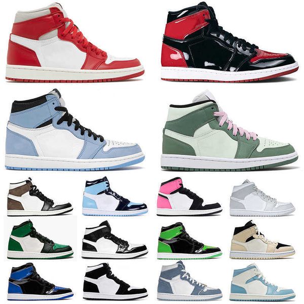 

newstalgia jumpman 1 mens womens basketball shoes chicago reimagined 1s panda sneakers high og university blue carbon fiber mid dutch green