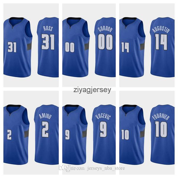 

basketball 2021 men team basketball jerseys 31 ross 10 fournier 14 augustin 2 aminu good quality size s-xxl blue, Black;red