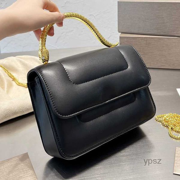 

evening bags snakehead shoulder women crossbody bags chain messenger underarm bag metal chains genuine leather jointly-designed plain flip