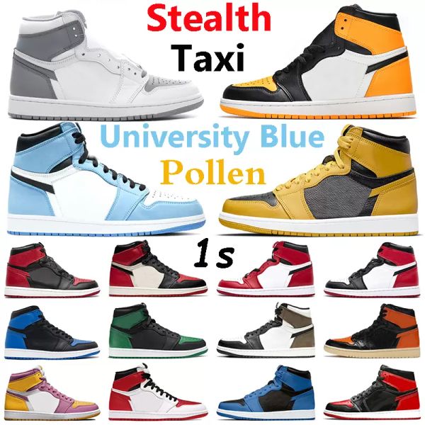 

basketball shoes 1 men women 1s jumpman taxi yellow toe stealth grey fog bred patent university blue chicago black toe shattered backboa cia