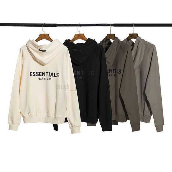 

mens designer hoodies essential sweatshirts fashion brand double line classic back stand up letter hoodie, Black