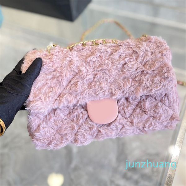 

cc bag 2022 womens woolen flap bag classic diamond quilting gold hardware turn buckle chain crossbody shoulder sacoche designer street trend