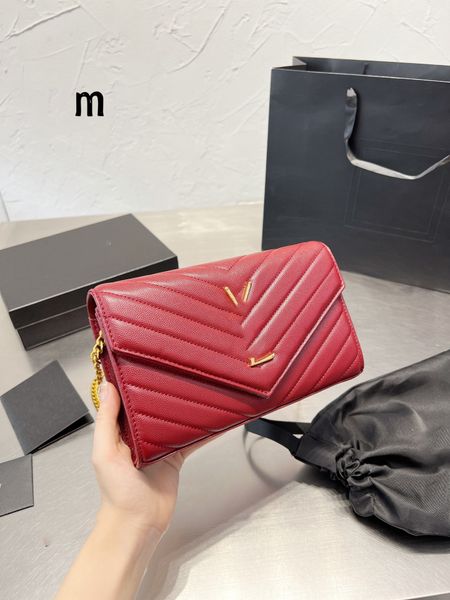 

shoulder bag luxury tote purse handbag message bags cluth classic genuine leather crossbody designers original fashion 5a gold chain 22cm wo