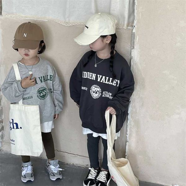 

pullover 3428c children sweater pullover autumn korean letter printing boy's sweater loose casual girl's pullover 220924, Blue