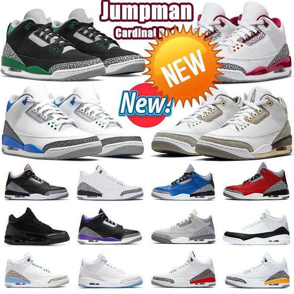 

jumpman 3 basketball shoes for men 3s cardinal red cement pine green racer blue medium grey midnight navy black cat pure white mens trainers