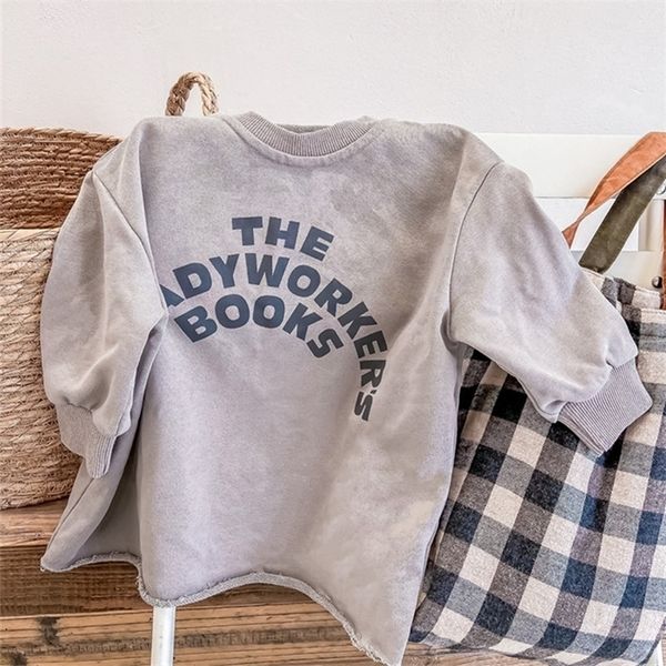 

pullover deer jonmi children casual sweatshirts spring korean style letters printed toddlers kids casual long pullovers 220924, Blue