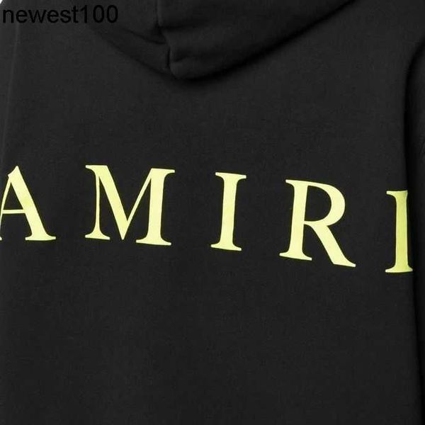 

men's hoodies designer sweatshirts amirs yellow green cross letter hooded plush thickened large fashion brand long sleeve pullover coat, Black