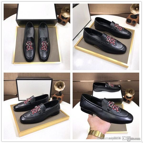 

g business men's designer dress shoes fashion elegant formal wedding shoes luxury men slip on office oxford shoe for mens 22ss new, Black