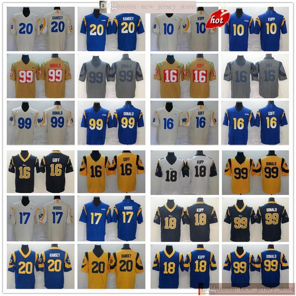 

college wearlosangelesram 16 jared goff 99 aaron donald 10 cooper kupp 17 robert woods 20 jalen ramsey cooper kupp jerseys man women youth, Black