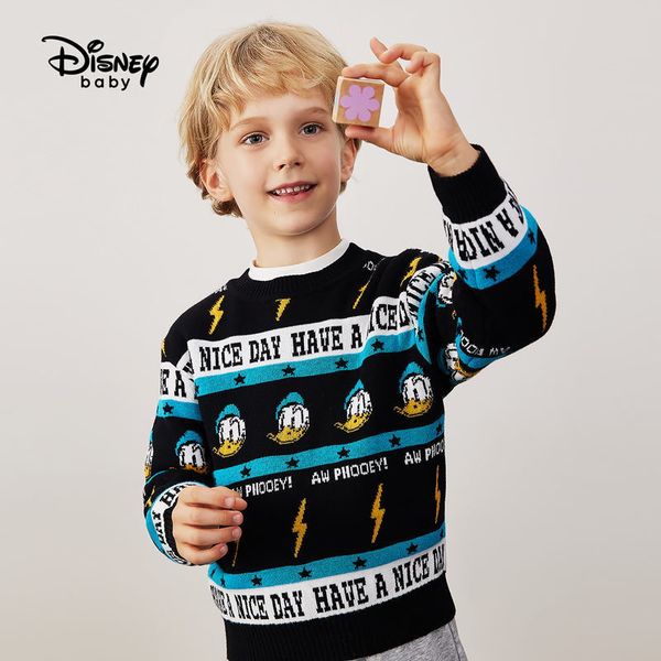 

disney boys autumn sets round neck pullover jacquard sweater spring and autumn new wholesale, Blue