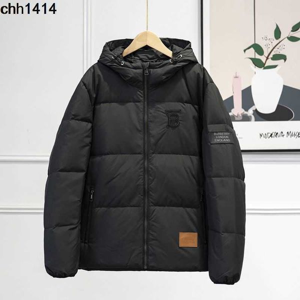 

2022 new winter men's tb warm black down coat thickened business casual hooded coat fashion