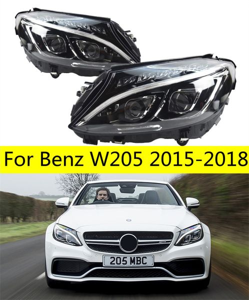 

car head lights part for benz w205 20 15-20 18 c300 c260 led turn signal daytime lights front headlights high beam