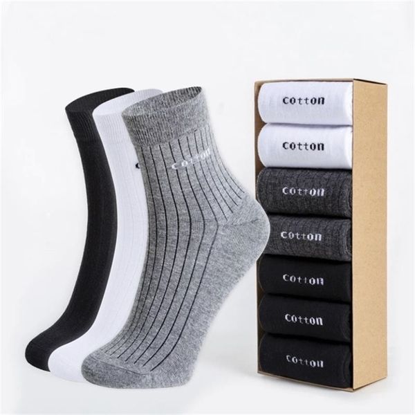 

men's socks 7pairs cotton breathable comfortable business tube sweatabsorbent trend highquality 220923, Black