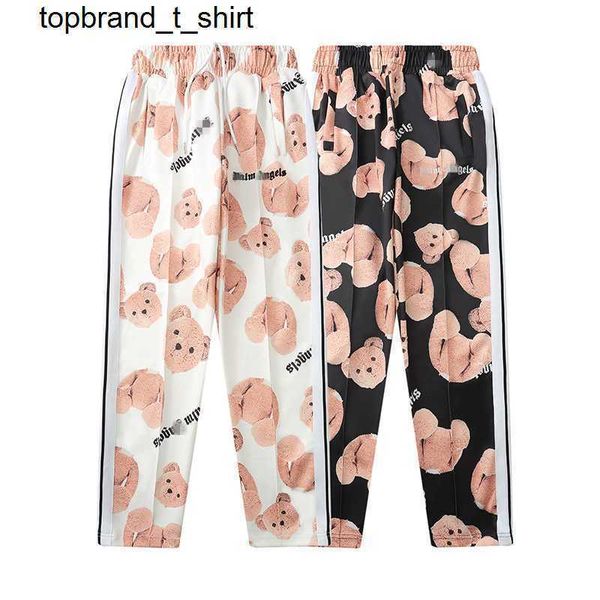 

new men's pants designer palmss full print men's women's casual pants loose couple's sports, Black