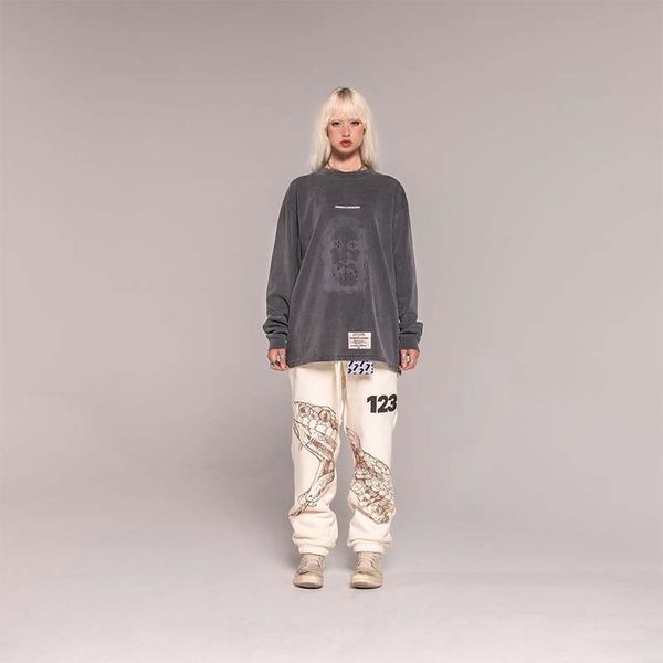 

heavy weight man's t-shirts man t-shirt women tee t shirts thick 100% cotton washed old rrr123 snake print long sleeves autumn winter o, White;black