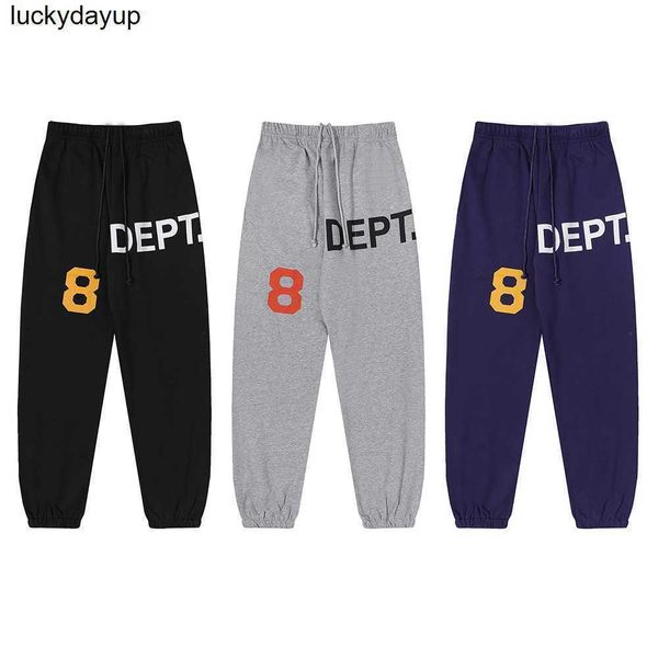 

men's pants designer fashion galery dept digital 8 printed pure cotton casual men women pants, Black