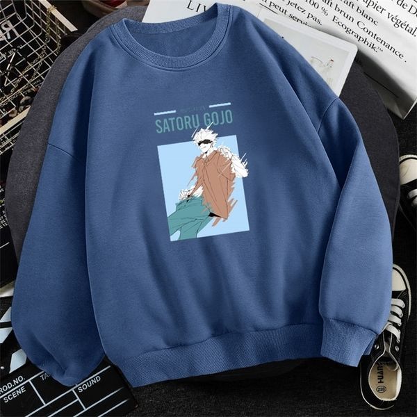 

men s hoodies sweatshirts satoru gojo anime printed man trendy fashion comic jujutsu kaisen harajuku hip hop streetwear hoody 220922, Black