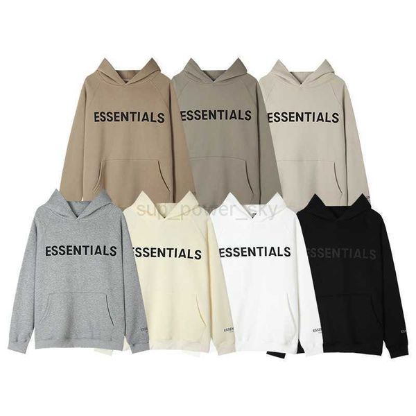 

mens hoodies designer sweatshirts essential autumn winter double thread pullover loose casual couple fashion tag sweater coat men women, Black