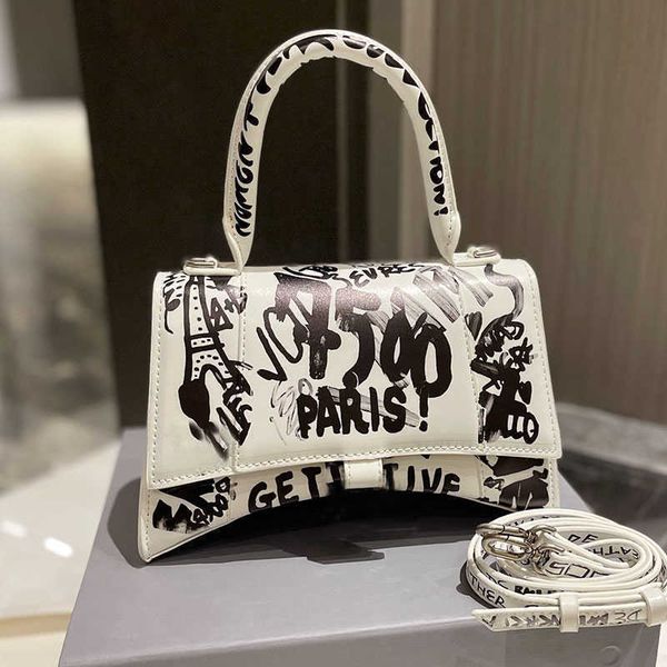 

totes handbag women cross body bag shoulder bags tote fashion plain genuine leather graffiti letter printing removable strap