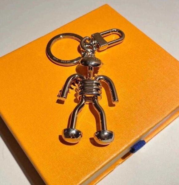 

3d designer stereo people keychains letter fashion silver metal astronaut space robot keychain car key chain pendant accessories link a