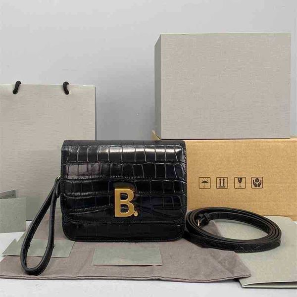 

handbags crossbody balencaigass fashion bags women's pink crocodile 2022 b-button leather tofu single shoulder messenger small square b