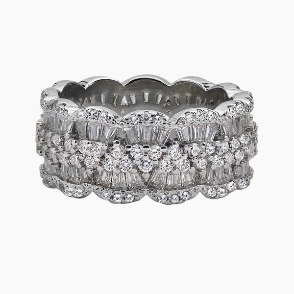 

2022 ins sell wedding rings jewelry sweet cute sterling sier t princess cut white z cz diamond party eternity women petal, Slivery;golden