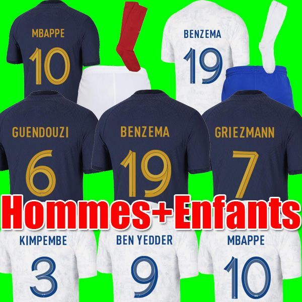 

maillots de football mens home soccer jerseys womens french benzema sport shirts mbappe griezmann guendouzi clauss kante maillot foot kit sh, Black;yellow