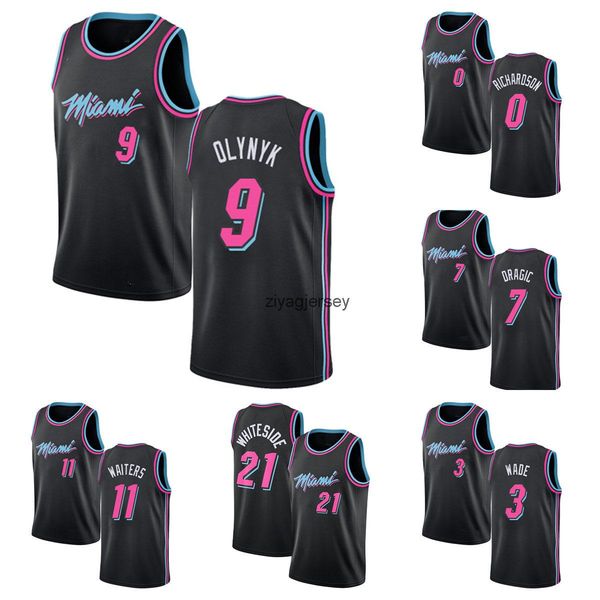 

basketball men team basketball jerseys 9 olynyk 3 wade 21 whitesinde 0 richardson 7 dragic 11 waiters s-xxl, Black;red