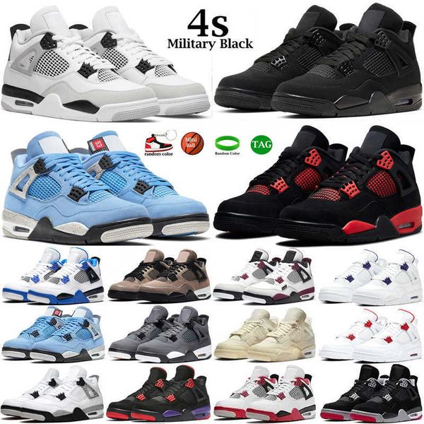 

basketball shoes mens trainers sneakers military black cat raging bull university blue bred cement white sail 4s men sneaker jumpman 4