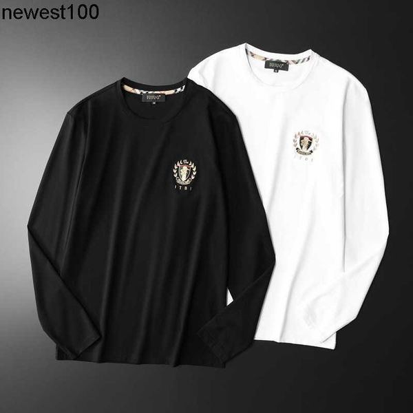 

men's hoodies dsigner new sweatshirts burbersy brand autumn new men's bottoming shirt war horse embroidery youth slim fit long sle, Black