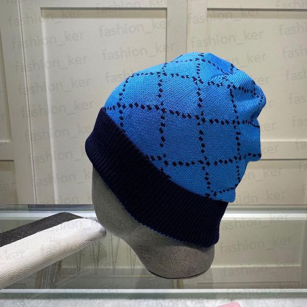 

beanie/skull caps classic winter knitted hat designer beanie cap fashion warm skull caps for man woman 6 color t2302031, Blue;gray