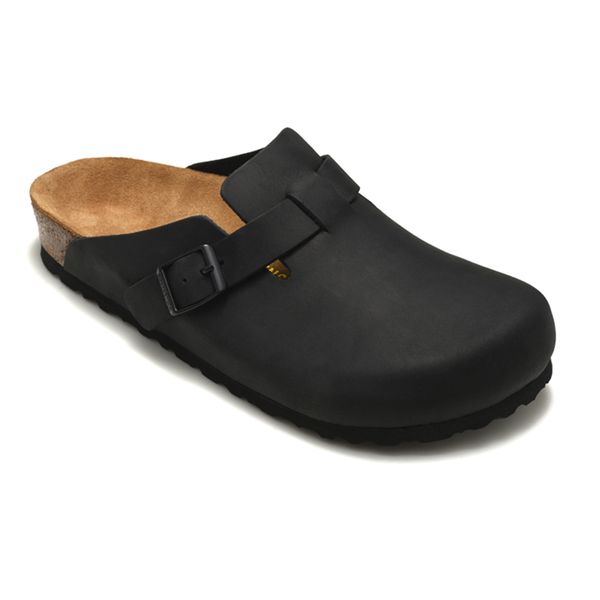 

boston slippers lazy shoes bag head pull cork slippers buckles designers casual shoe lovers beach scuffs flat slipper female, Black