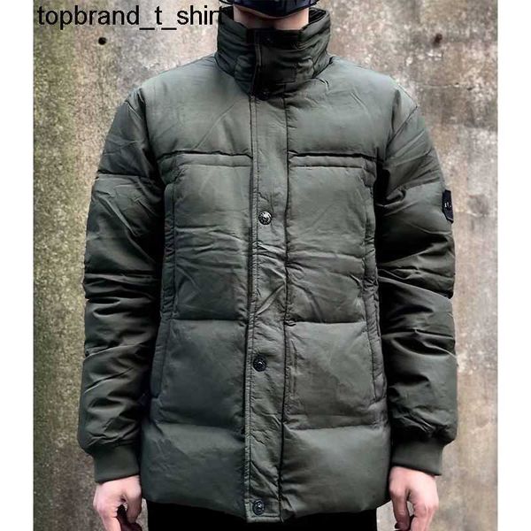 

new men's designer parkas stones net cap down jacket for men women lovers loose plush thickened coat fashion islands, Black