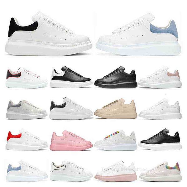 

2022 luxurys designers shoes casual mc queens mens women white leather platforms black suede bule outdoor sneakers fashion