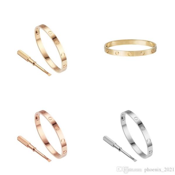 

love screw bracelet designer bracelets luxury jewelry women bangle classic 5 0 titanium steel alloy gold-plated craft gold silver 242n, Black