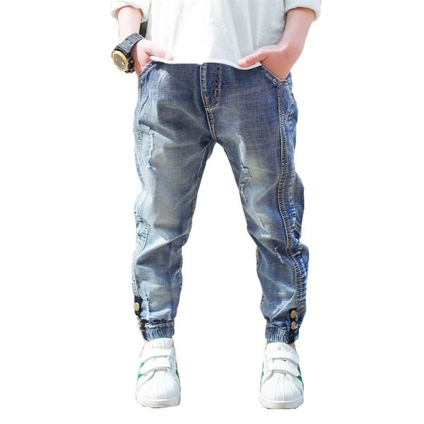 

jeans teen boys autumn spring for pants fashion children clothing denim trousers kids 4 6 8 10 12 13 years 220923, Blue