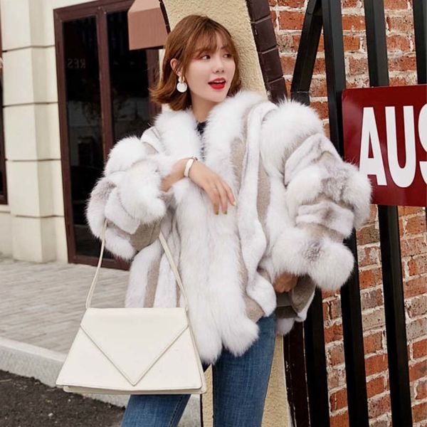 

women s fur faux winter coat real natural mink plice striped jacket women thick warm outerwear streetwear loose luxury 220926, Black