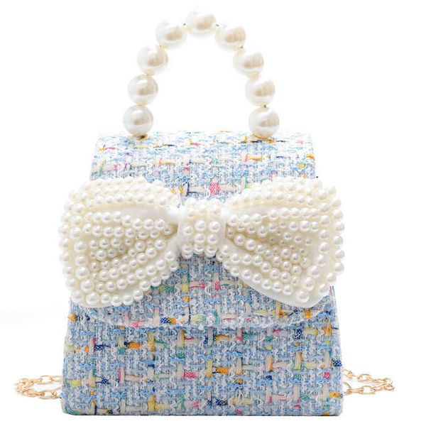 

backpacks canvas children shoulder bags kids messenger fashion pearl crossbody for girls bowknot handbags cute infant coin purse 220924