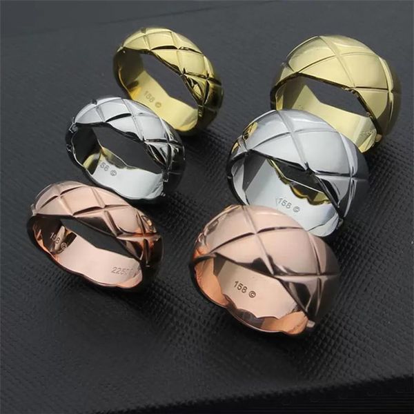 

titanium steel silver ring men and women lozenge rings for fashion couple gift302c
