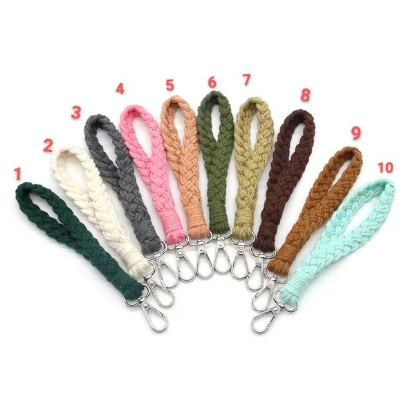 

manufacturer's new cotton rope hand-woven key chain bracelet nordic style weaving pendant foreign trade supply, Silver