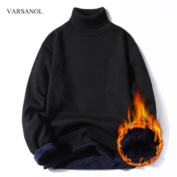 

men's sweaters winter oversized turtleneck men knitted solid fleece pullovers clothing warm black pull homme 220924, White;black
