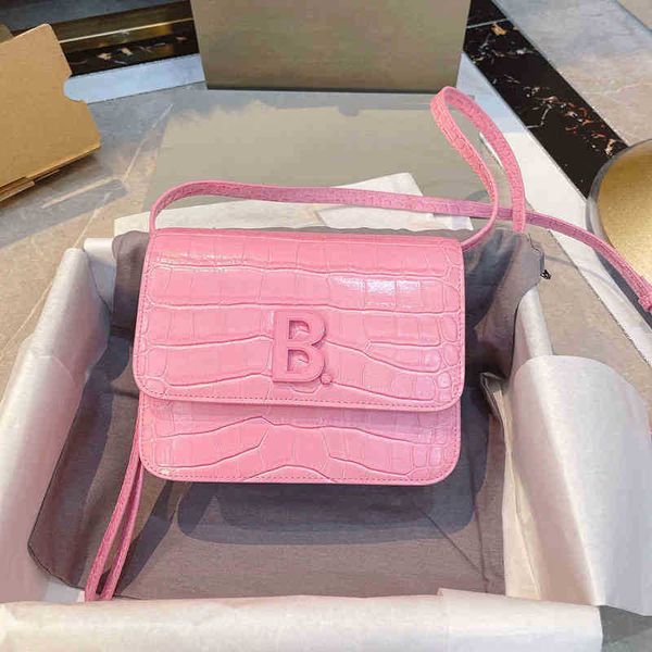 

handbags crossbody balencaigass fashion bags tofu b-button 2022 crocodile leather women's net red same small square hand organ
