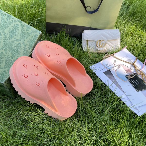 

summer women's new platforms bottom created closed toe back empty slides hollow out couples sandals tide, Black