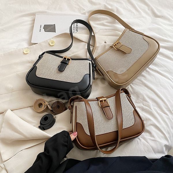 

hbp shoulder bags 2022 new retro contrast color stitching women's simple armpit bag