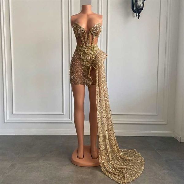 

party dresses see through sweetheart black girls sparkly gold sequin short prom dresses for birthday party gowns 220923, White;black