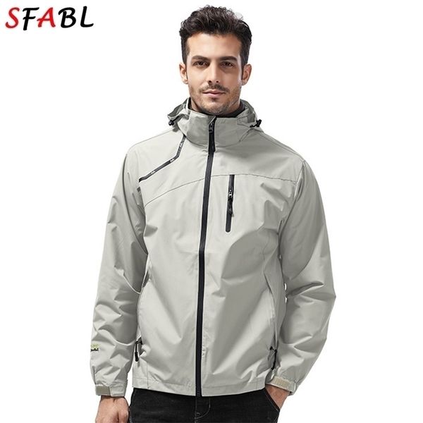 

men's jackets spring men women waterproof windbreaker coat outdoor sports coats rain hooded multi-pockets outwear 220924, Black;brown