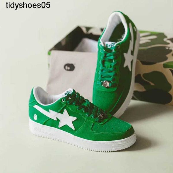 

blue red green suede spring and autumn casual shoes contrast street low apes men's and women's sports board shoes