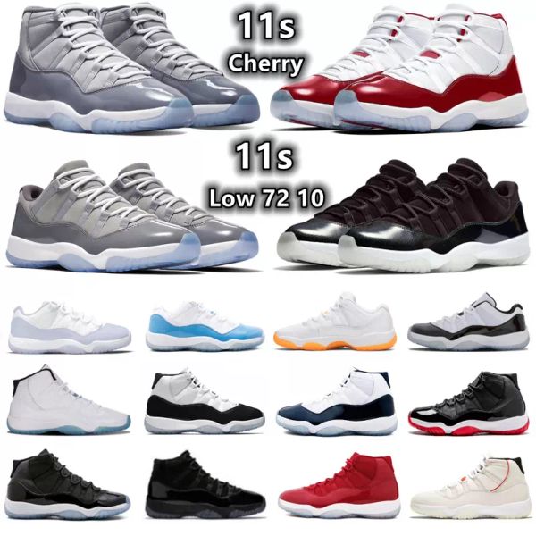 

11 11s mens basketball shoes sneaker cherry cool grey pure violet citrus legend gamma unc jubilee bred low cap gown concord space jam me vwm, Black