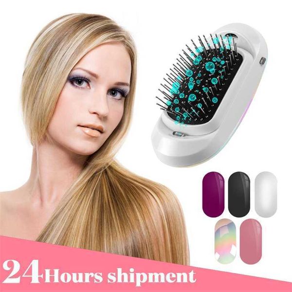 

hair brushes version ionic hairbrush potable negative ions drop niche product electric massage hairbrush anti-static hair brush 220926, Silver
